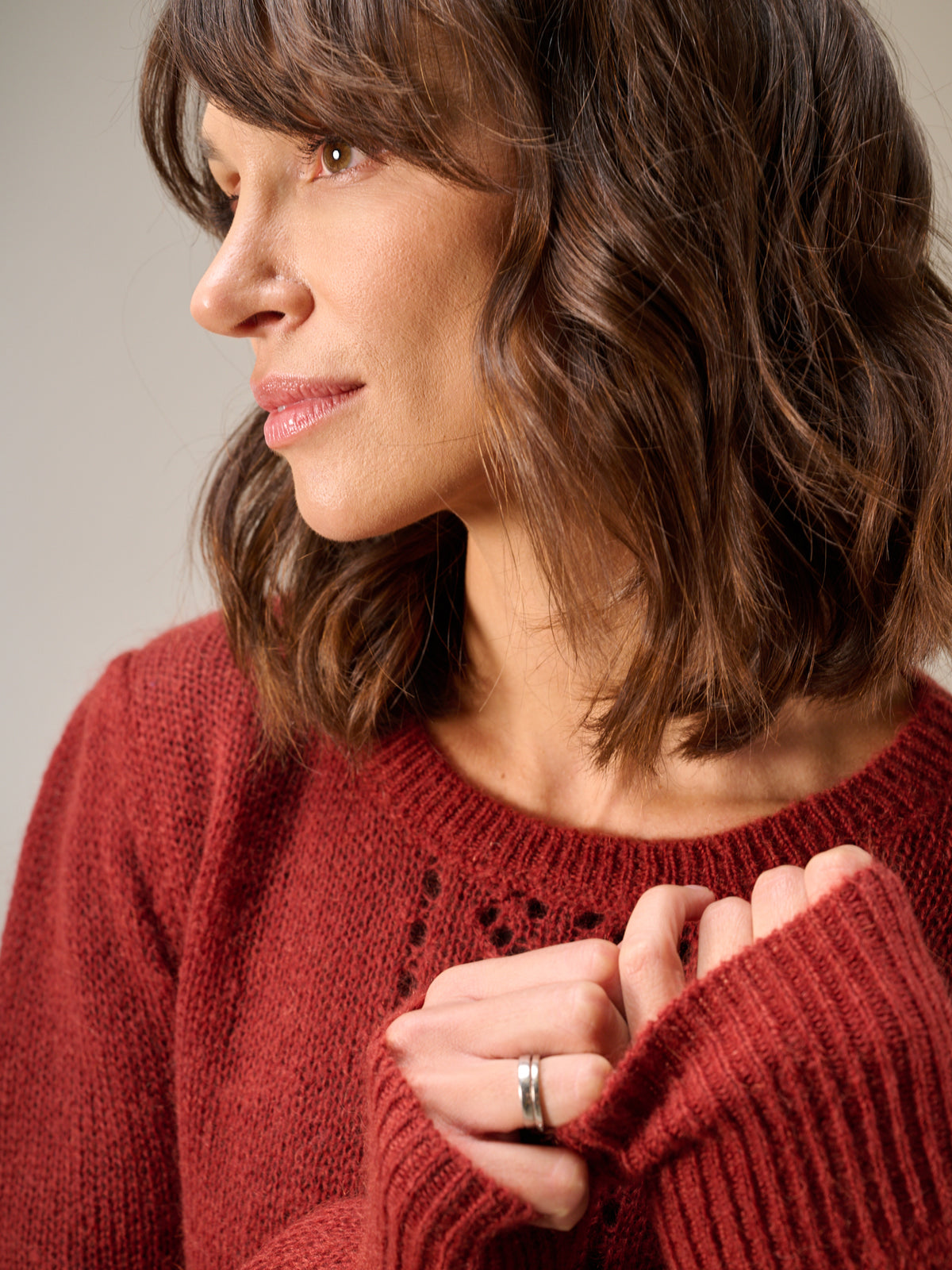 Knitted sweater with pattern