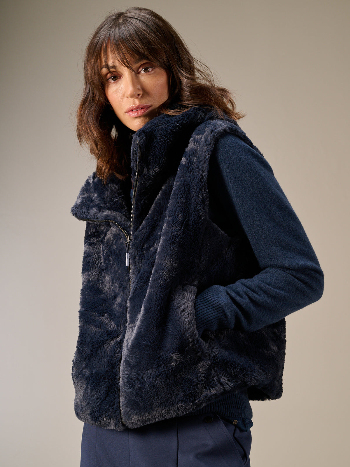 Faux fur vest
