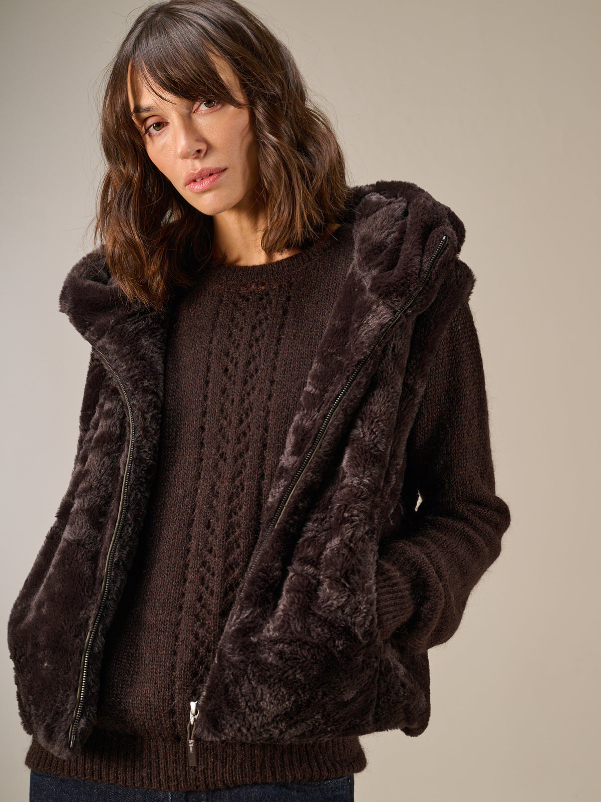 Faux fur vest