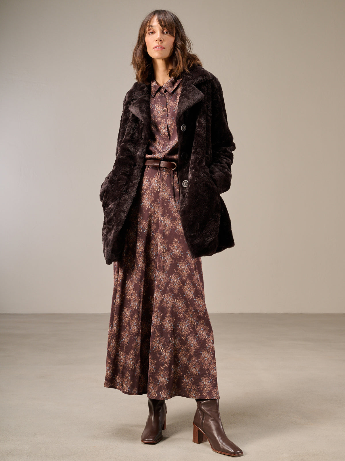 Faux fur coat