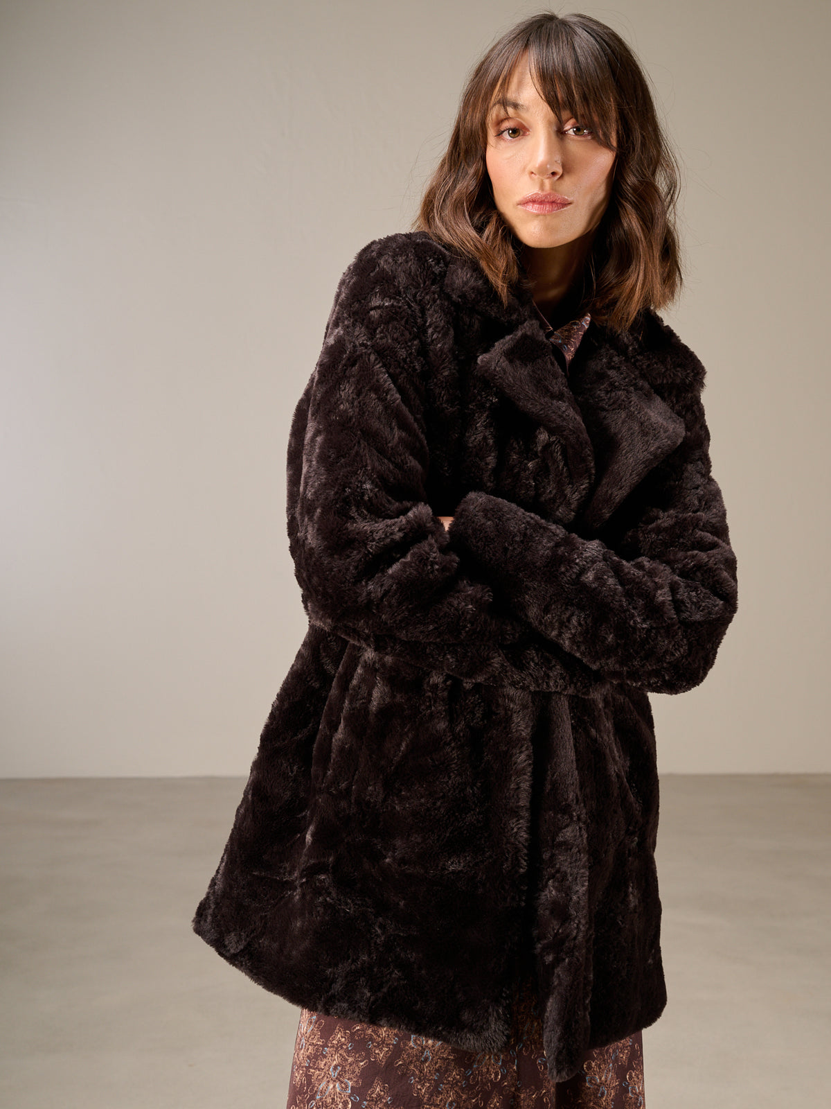 Faux fur coat