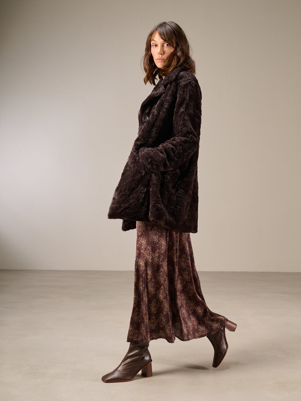 Faux fur coat